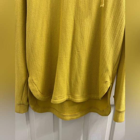 Time and Tru Mustard Yellow ribbed tunic Hoodie Sweatshirt - Picture 2 of 9